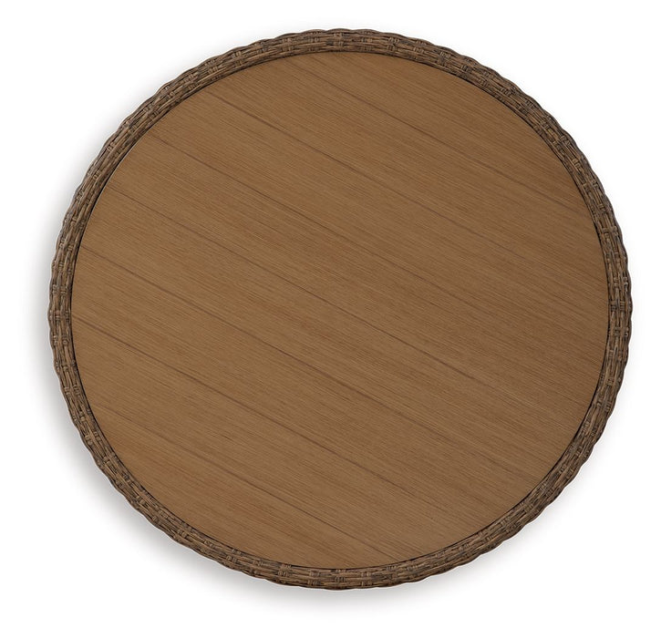 Double Point - Round Cocktail Table - Beige - Tallahassee Discount Furniture (FL)