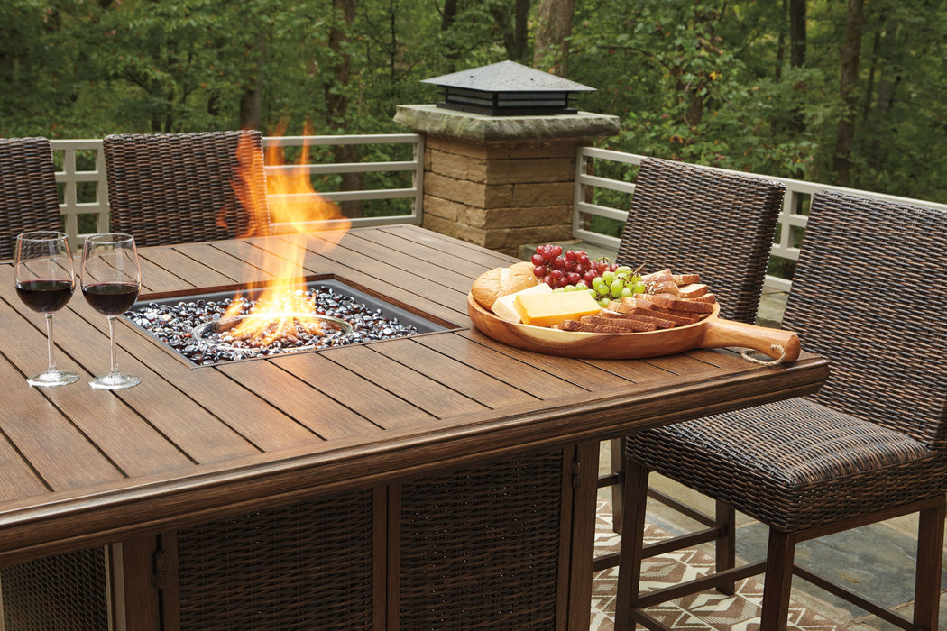 Paradise Trail - Outdoor Fire Pit Table Set - Tallahassee Discount Furniture (FL)