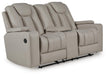 Elevate Edges - Glide Reclining Loveseat With Console - Coin - Tallahassee Discount Furniture (FL)