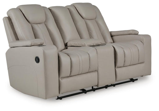 Elevate Edges - Glide Reclining Loveseat With Console - Coin - Tallahassee Discount Furniture (FL)
