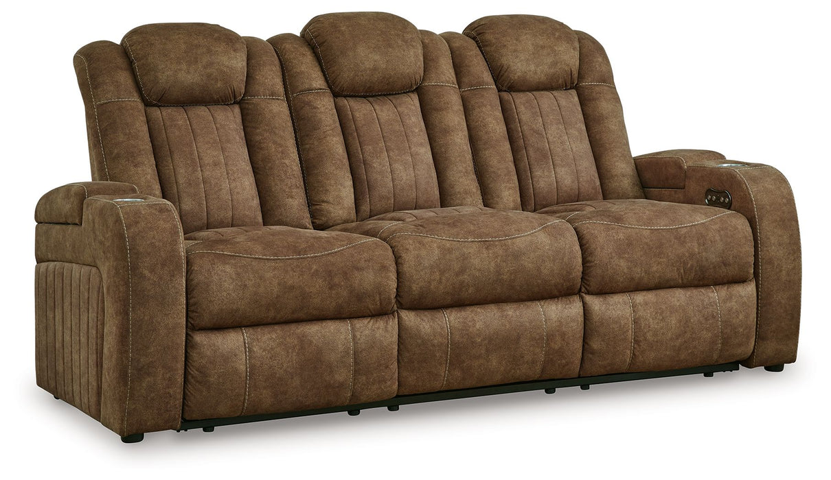 Wolfridge - Brindle - 2 Pc. - Power Reclining Sofa, Power Reclining Loveseat With Console - Tallahassee Discount Furniture (FL)