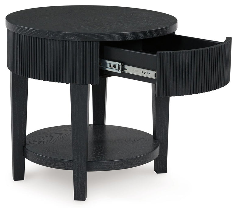 Marstream - Black - Round End Table - Tallahassee Discount Furniture (FL)
