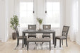 Wrenning - Dining Room Table Set (Set of 6) - Gray - Tallahassee Discount Furniture (FL)