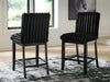 Mervannie - Upholstered Barstool (Set of 2) - Black - Tallahassee Discount Furniture (FL)