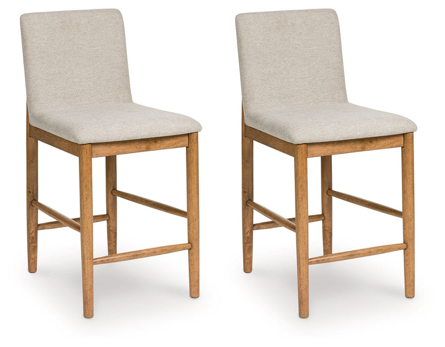 Isanti - Light Brown - Upholstered Barstool (Set of 2) - Tallahassee Discount Furniture (FL)