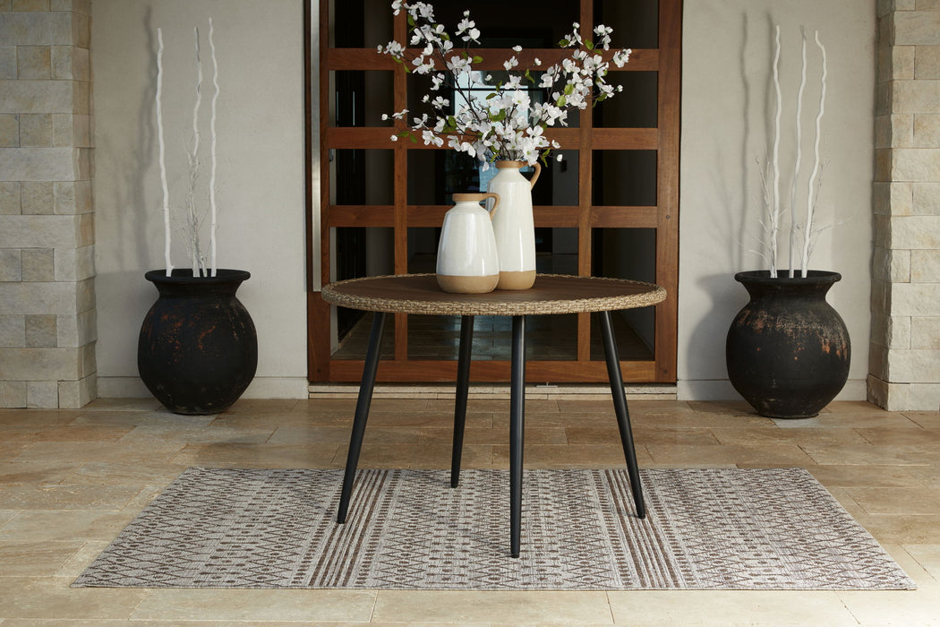 Amaris - Brown / Black - Round Dining Table - Tallahassee Discount Furniture (FL)