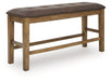 Urbinforte - Double Counter Height Upholstered Bench - Light Brown - Tallahassee Discount Furniture (FL)