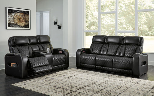 Boyington - 2 Pc. - Power Reclining Sofa And Loveseat - Black - Tallahassee Discount Furniture (FL)
