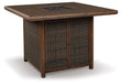 Paradise Trail - Square Bar Table w/Fire Pit - Medium Brown - Tallahassee Discount Furniture (FL)