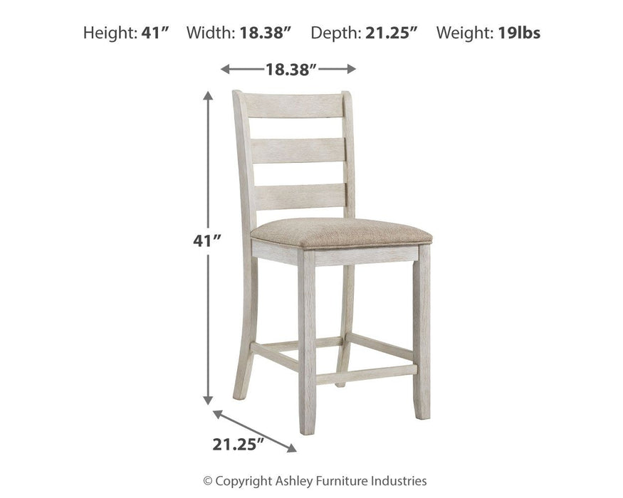 Skempton - Upholstered Barstool (Set of 2) - White - Tallahassee Discount Furniture (FL)
