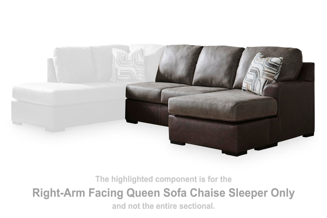 Castille Way - RAF Queen Sofa Chaise Sleeper - Fossil - Tallahassee Discount Furniture (FL)