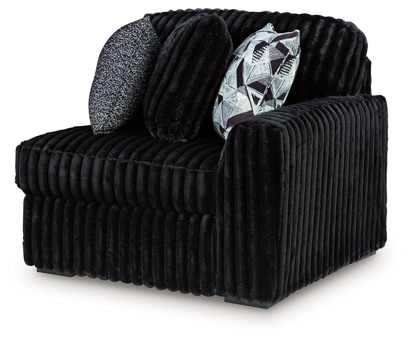 Midnight-Madness - RAF Corner Chair - Onyx - Tallahassee Discount Furniture (FL)
