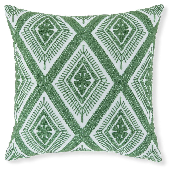 Bellvale - Green / White - Pillow (Set of 4) - Tallahassee Discount Furniture (FL)
