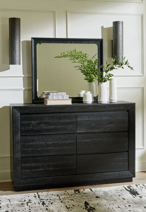 Londer - Black - Dresser And Mirror - Tallahassee Discount Furniture (FL)