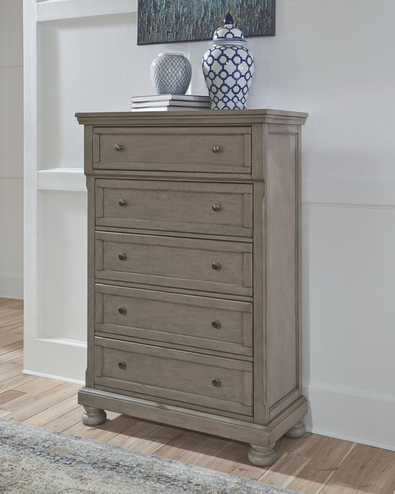 Lettner - Light Gray - Five Drawer Chest - 2-handles - Tallahassee Discount Furniture (FL)