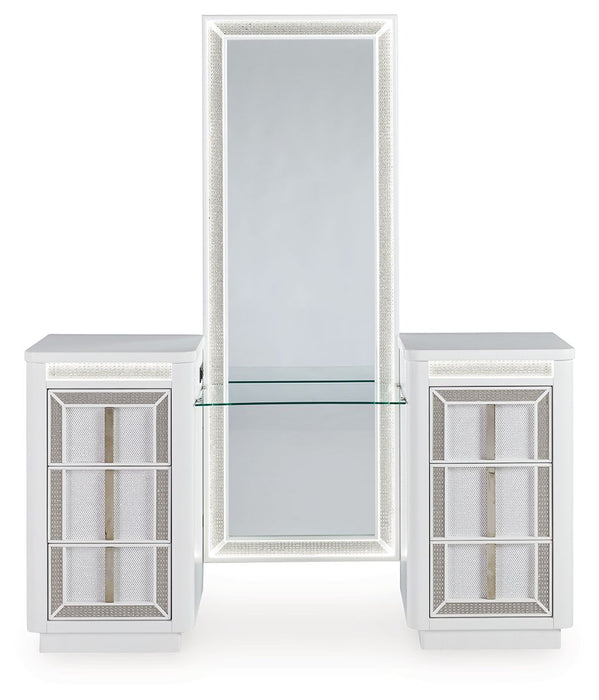 Chalanna - White - Vanity With Mirror - Tallahassee Discount Furniture (FL)