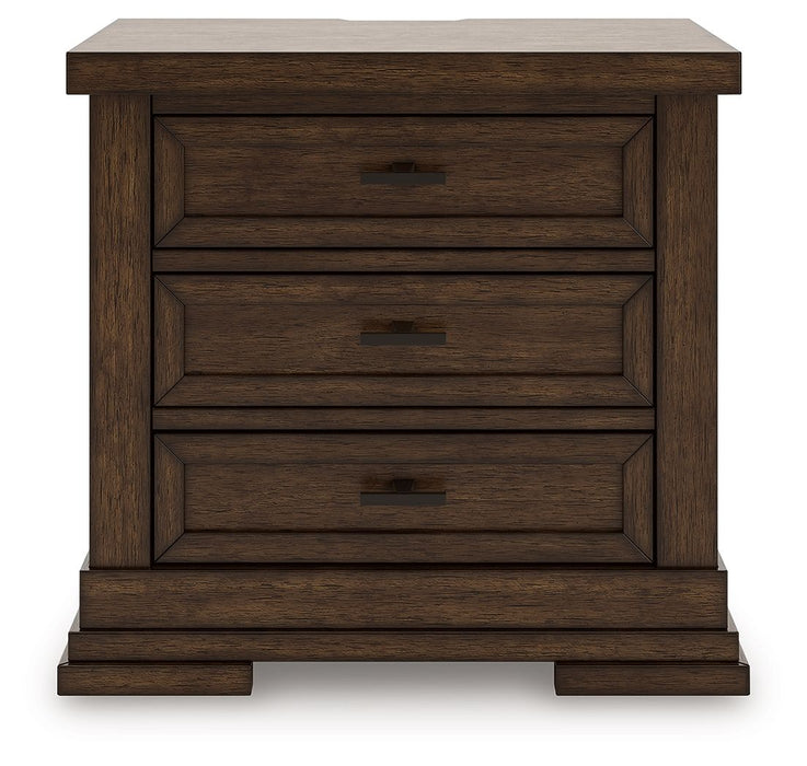 Taffenbrook - Medium Brown - Three Drawer Night Stand - Tallahassee Discount Furniture (FL)