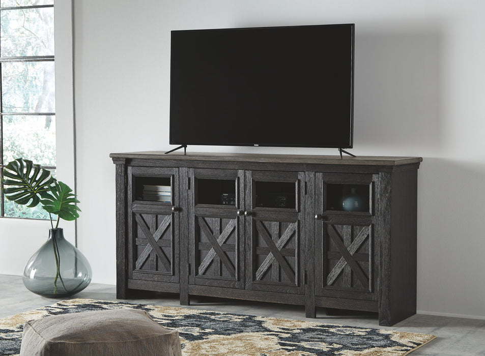 Tyler Creek - Black / Gray - Extra Large TV Stand - Tallahassee Discount Furniture (FL)