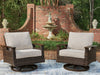 Monterey Point - Swivel Lounge Chair (Set of 2) - Dark Brown - Tallahassee Discount Furniture (FL)