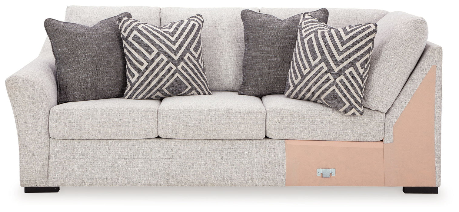 Koralynn - Laf Sofa with Corner Wedge - Stone - Tallahassee Discount Furniture (FL)