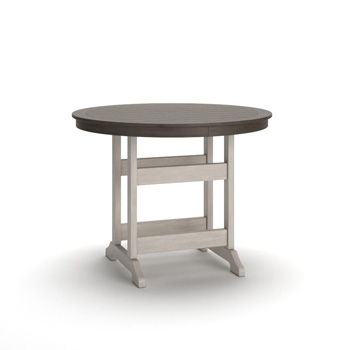 Vista Highlands - Round Counter Table With Umbrella Option - Brown / White - Tallahassee Discount Furniture (FL)