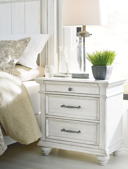 Kanwyn - Whitewash - Three Drawer Night Stand - Tallahassee Discount Furniture (FL)