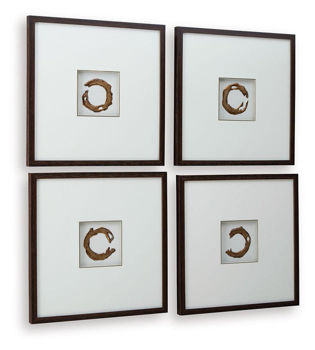 Dallbourne - White / Gold Finish - Wall Art Set (Set of 4) - Tallahassee Discount Furniture (FL)