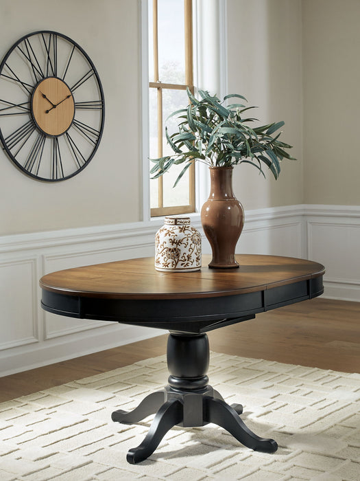 Clorazi - Oval Dining Room Butterfly Extension Table - Black / Brown - Tallahassee Discount Furniture (FL)