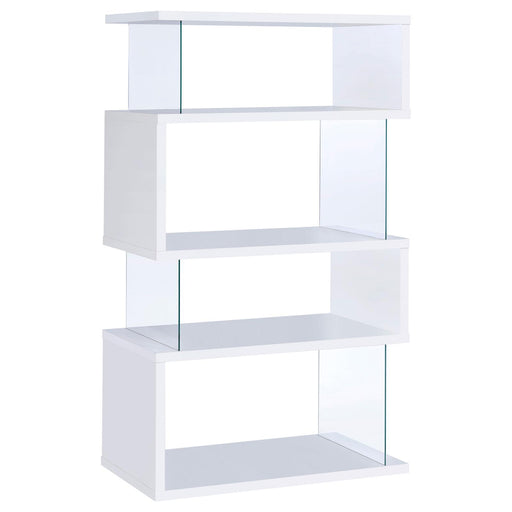 Emelle 4-tier Bookcase White and Clear image