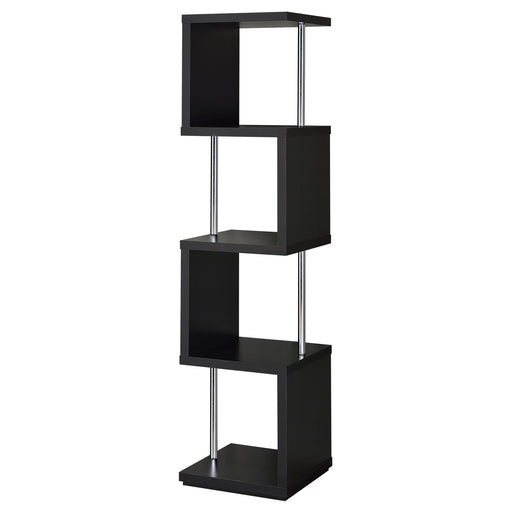 Baxter 4-shelf Bookcase Black and Chrome image