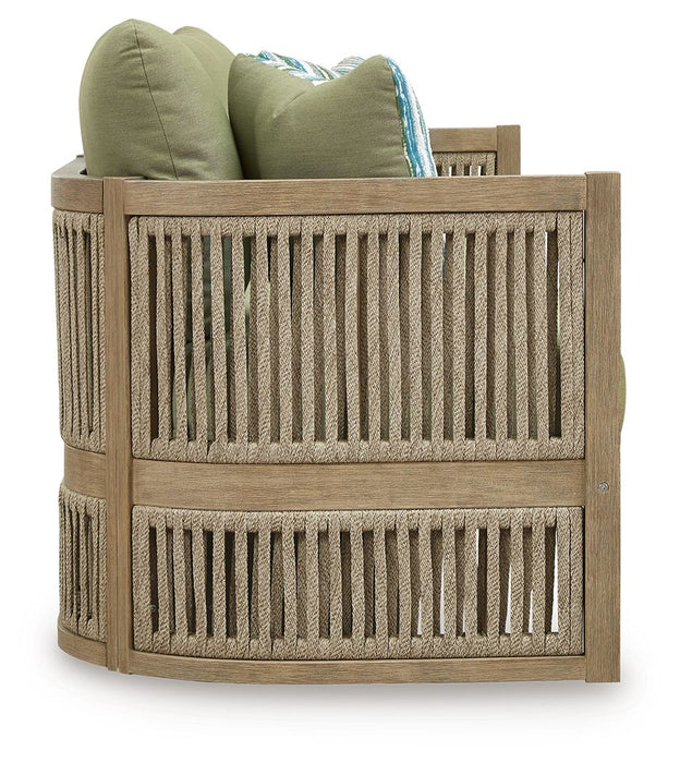 Serena Shores - Beige / Green - Sofa With Cushion - Tallahassee Discount Furniture (FL)