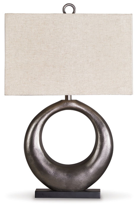 Saria - Metal Table Lamp  - Antique Silver Finish - Tallahassee Discount Furniture (FL)