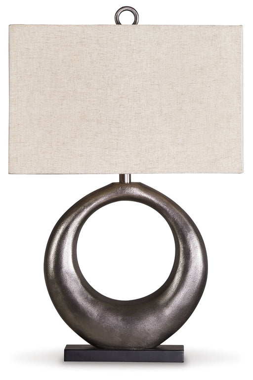 Saria - Metal Table Lamp  - Antique Silver Finish - Tallahassee Discount Furniture (FL)