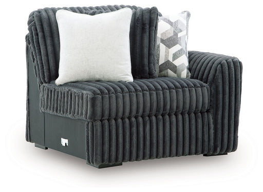 Midnight-Madness - RAF Corner Chair - Gunmetal - Tallahassee Discount Furniture (FL)