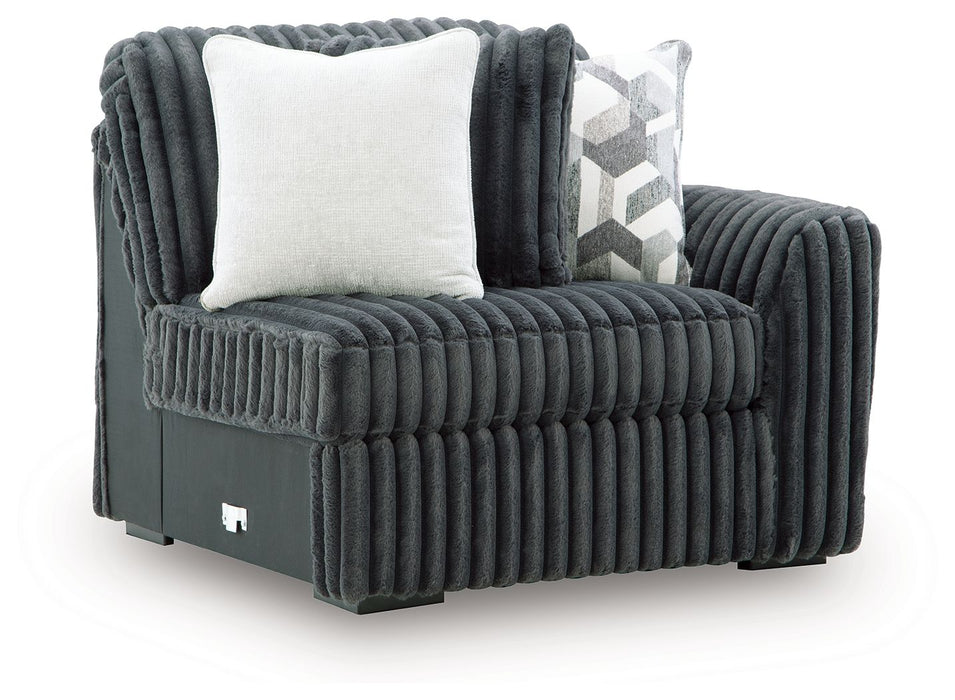 Midnight-Madness - RAF Corner Chair - Gunmetal - Tallahassee Discount Furniture (FL)