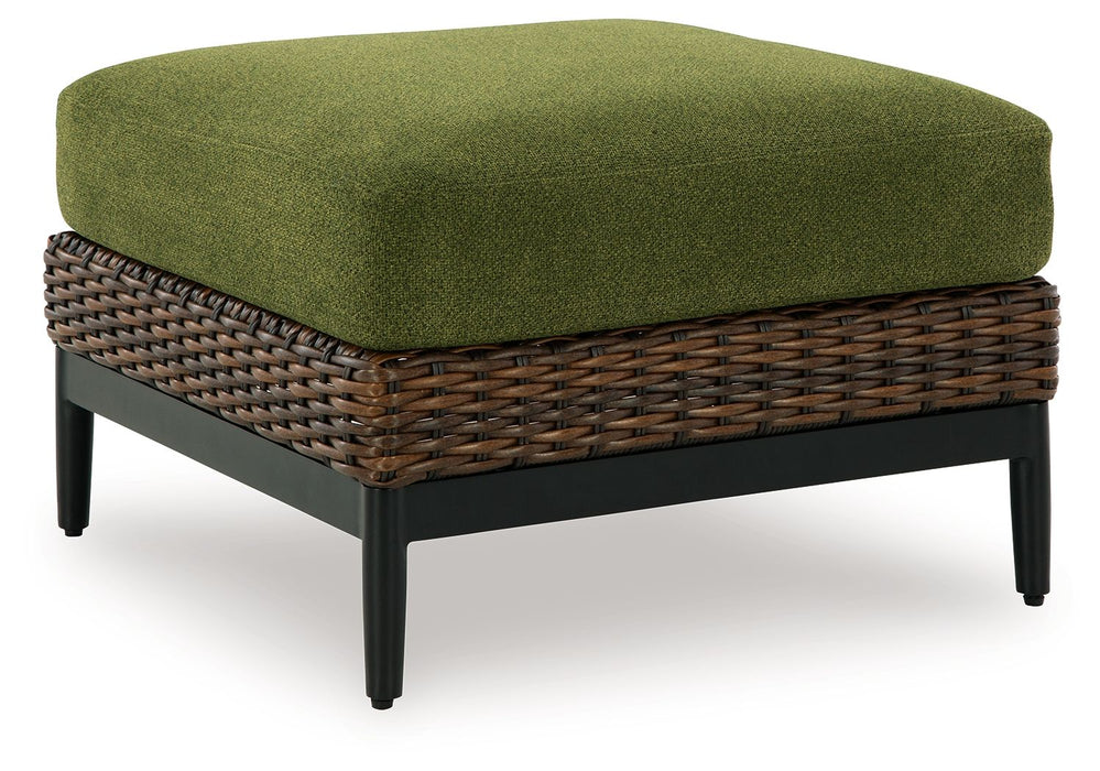 Horizon Hall - Brown / Green - Ottoman With Cushion - Tallahassee Discount Furniture (FL)