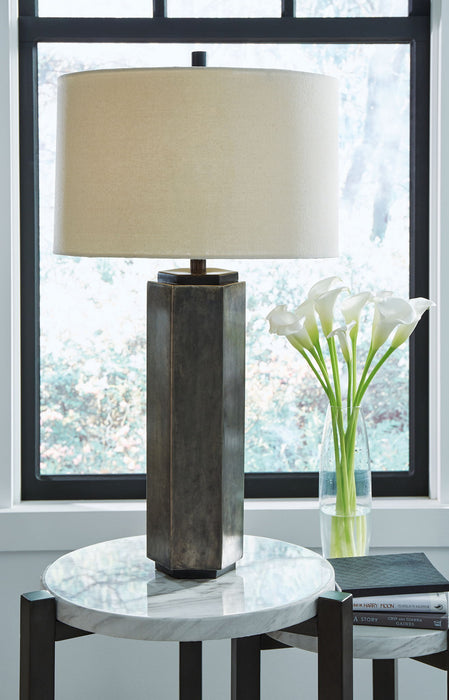 Dirkton - Antique Pewter Finish - Metal Table Lamp - Tallahassee Discount Furniture (FL)