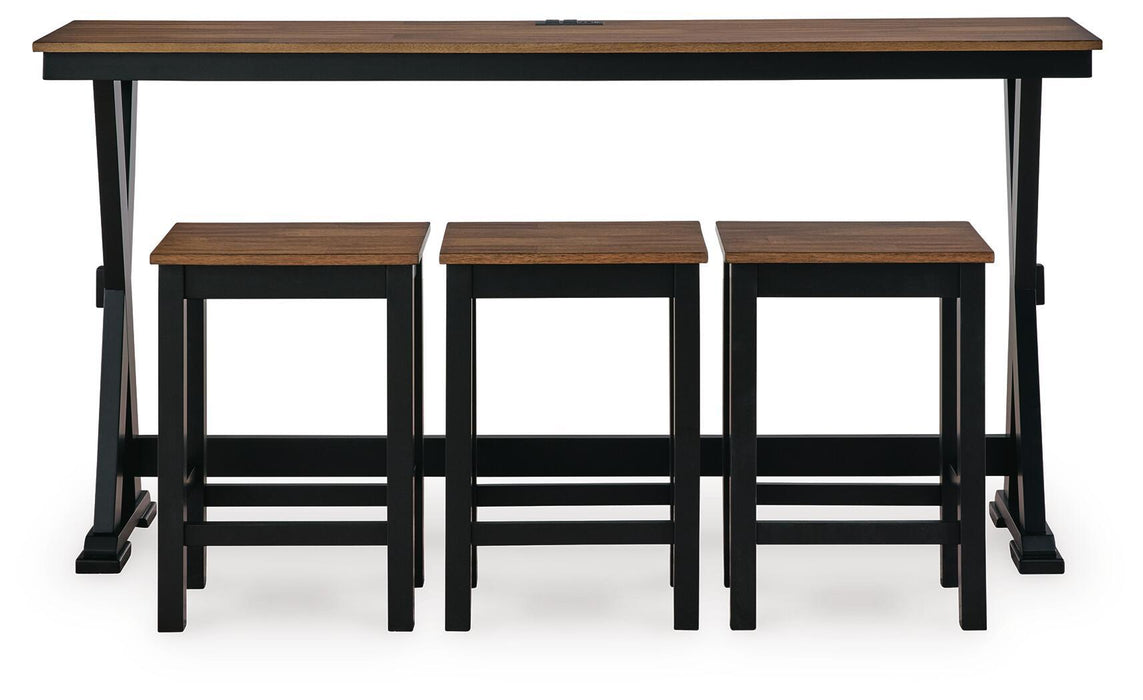 Wildenauer - Rectangular Dining Room Counter Table Set (Set of 4) - Brown / Black - Tallahassee Discount Furniture (FL)