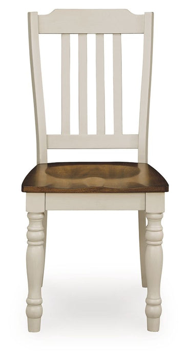 Wirloni - Dining Room Side Chair (Set of 2) - Antique White / Brown - Tallahassee Discount Furniture (FL)