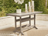 Seacliff Beach - Rectangular Counter Height Dining Table With Umbrella Option - Medium Brown - Tallahassee Discount Furniture (FL)