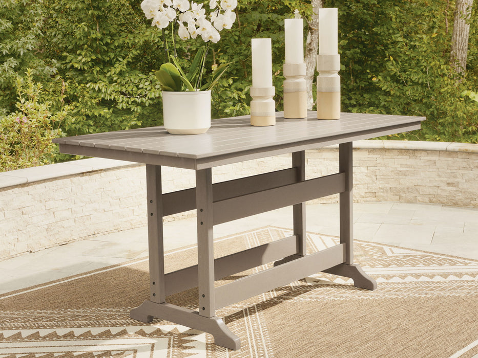 Seacliff Beach - Rectangular Counter Height Dining Table With Umbrella Option - Medium Brown - Tallahassee Discount Furniture (FL)