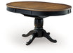 Clorazi - Oval Dining Room Butterfly Extension Table - Black / Brown - Tallahassee Discount Furniture (FL)