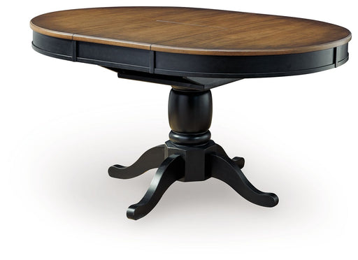 Clorazi - Oval Dining Room Butterfly Extension Table - Black / Brown - Tallahassee Discount Furniture (FL)