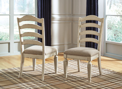 Realyn - Dining UPH Side Chair (Set of 2) - Ladderback - Chipped White - Tallahassee Discount Furniture (FL)
