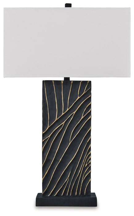 Bartlen - Black / Gold Finish - Poly Table Lamp - Tallahassee Discount Furniture (FL)