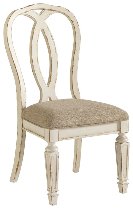 Realyn - Chipped White - Dining UPH Side Chair (Set of 2) - Ribbonback - Tallahassee Discount Furniture (FL)
