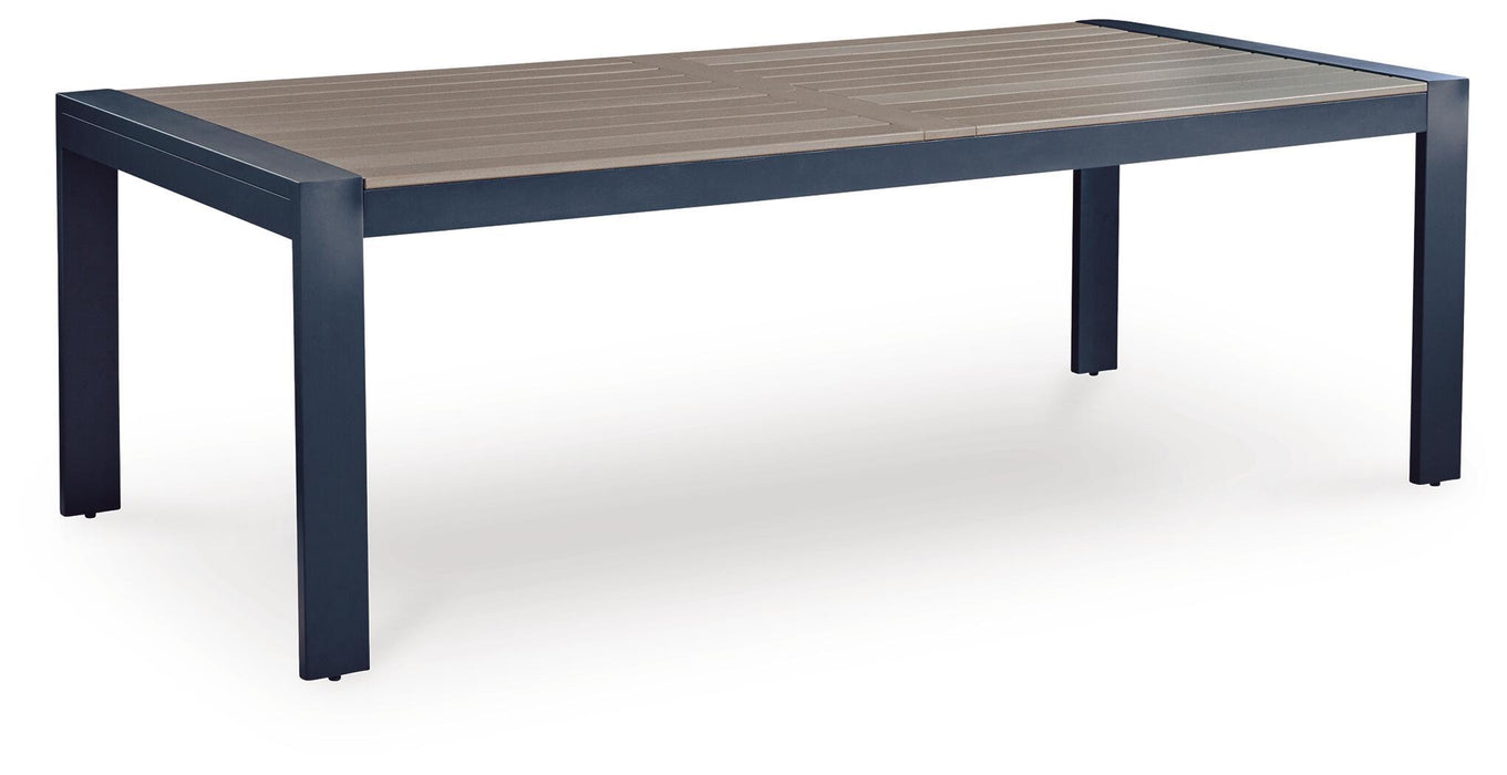 East Beach - Rectangular Dining Table With Umbrella Option - Blue