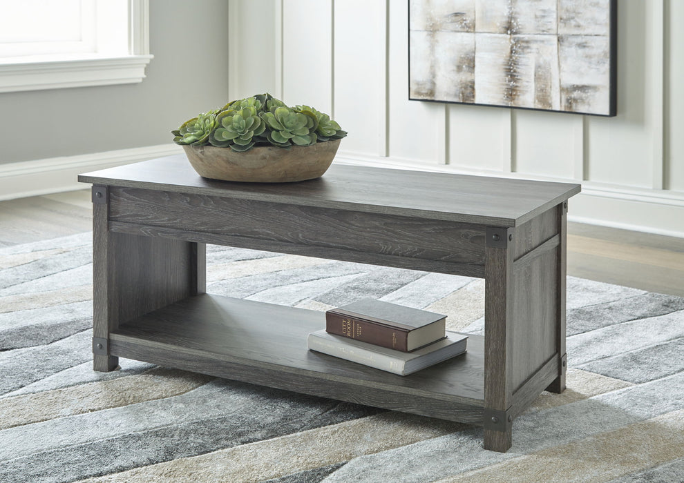 Freedan - 3 Pc. - Coffee Table, 2 End Tables - Grayish Brown - Tallahassee Discount Furniture (FL)