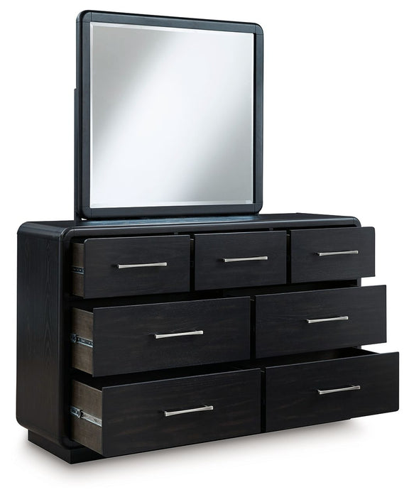 Rowanbeck - Black - Dresser And Mirror - Tallahassee Discount Furniture (FL)