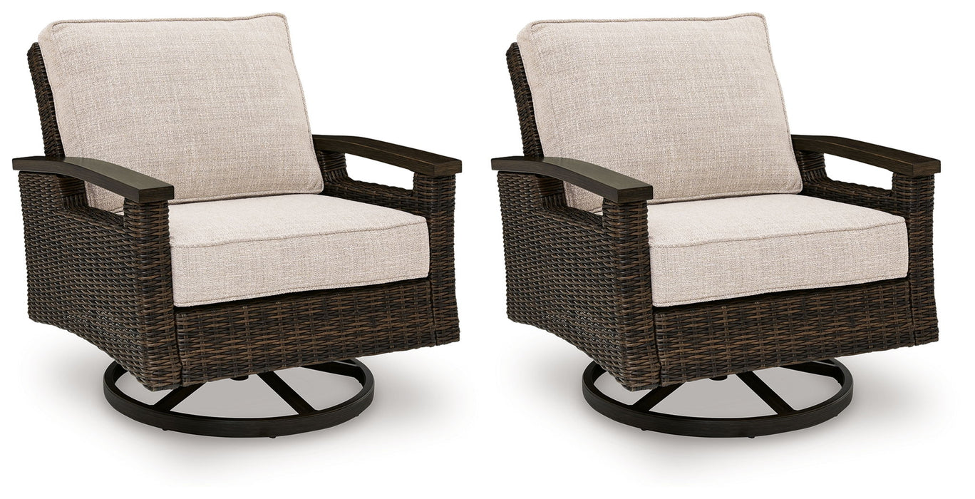 Monterey Point - Swivel Lounge Chair (Set of 2) - Dark Brown - Tallahassee Discount Furniture (FL)